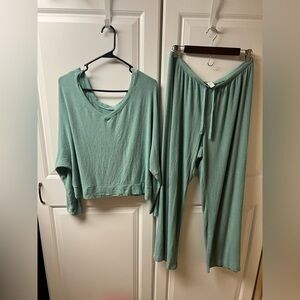 Auden Teal Ribbed Pajama Set, XL/L, Target